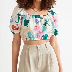 & Other Stories Linen Crop Top